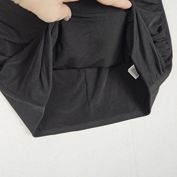 Dress The Population Brinley Black Mesh S Long Sleeve Ruched Mini Sheer Party - Picture 8 of 16